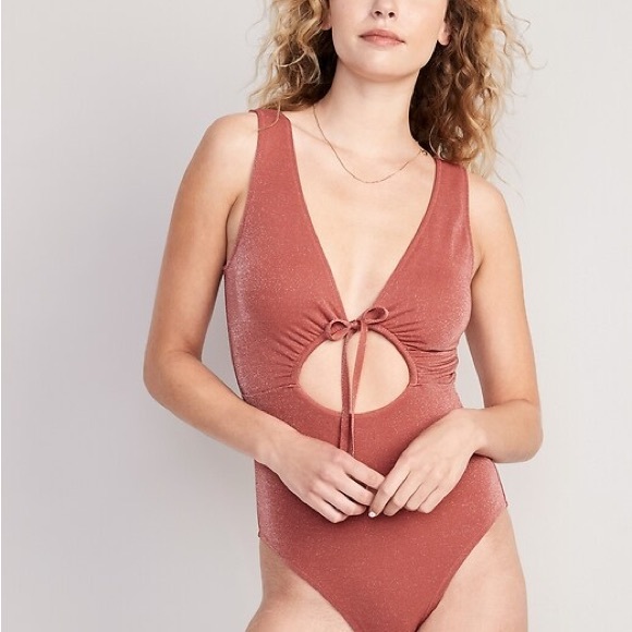 Old Navy 2 x Glitter One Piece Swimsuit Bundle BRAND NEW - Picture 3 of 11